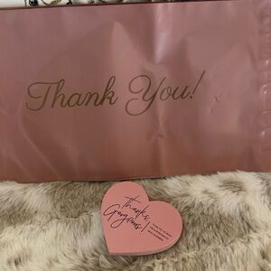 Sellers Bundle 10 Pink Thank You Poly mailers 10x6 and 25 TY Heart Cards